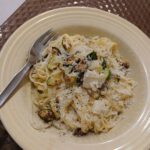 Fettuccine with zucchini and Parmesan