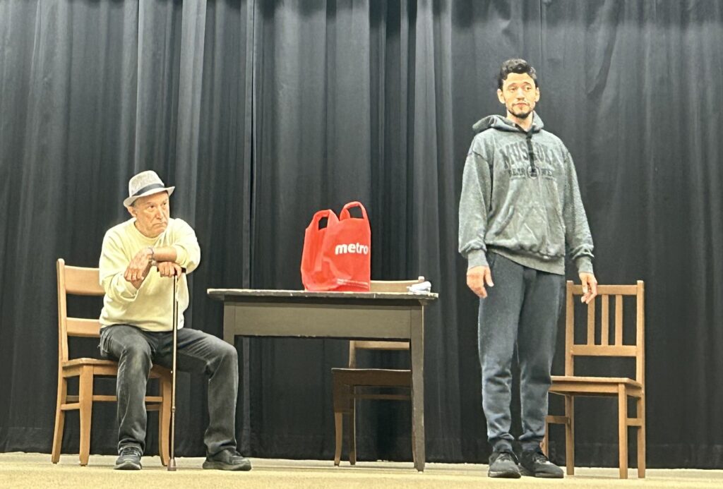 In rehearsal for "Anatomy of a Brute."